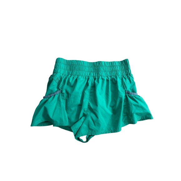 FREE PEOPLE Rainforest Green Ruffle Detail Shorts Size Small - Picture 2 of 5